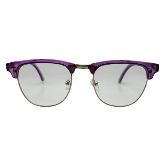 6039 | Purple Clear Lens Browline Glasses - Picture 1 of 5